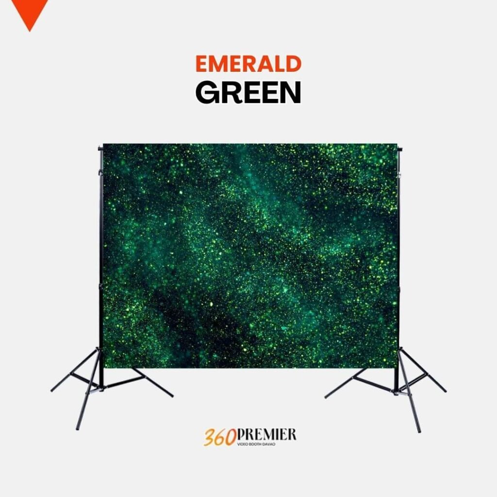 emerald green Backdrop premier 360 video booth davao