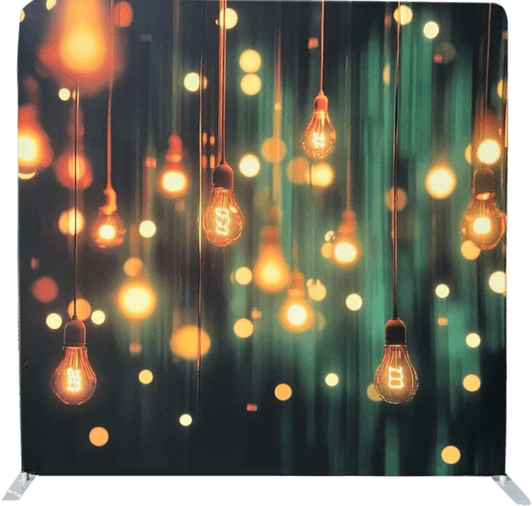 glow green 360 video booth backdrop