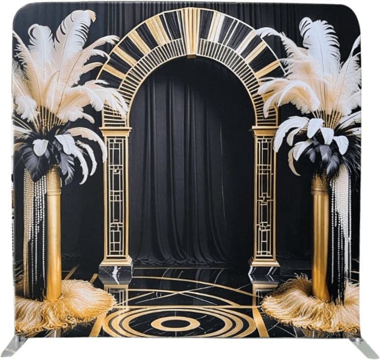 masquerade 360 video booth backdrop