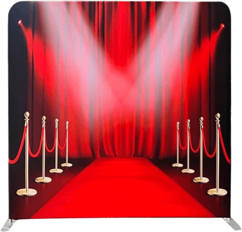 red carpet 360 video booth backdrop